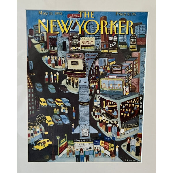 1993 Framed Vintage Theatre District New Yorker Cover by Fasanella -  POSH 