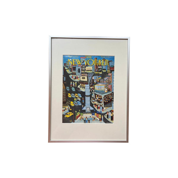 1993 Framed Vintage Theatre District New Yorker Cover by Fasanella -  POSH 