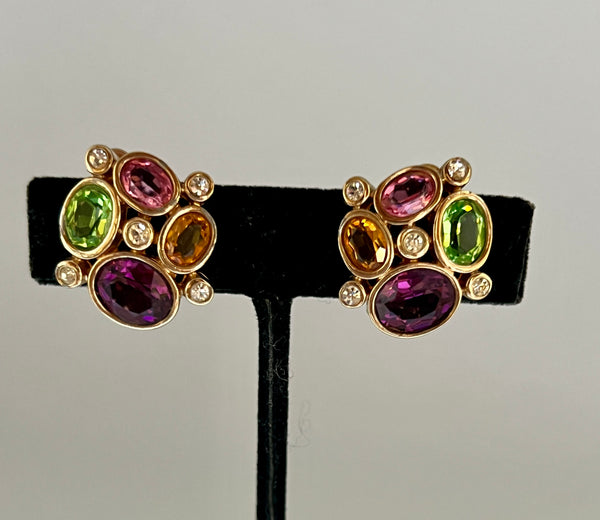 Vintage PANETTA Multicolored Clip Earrings -  POSH 