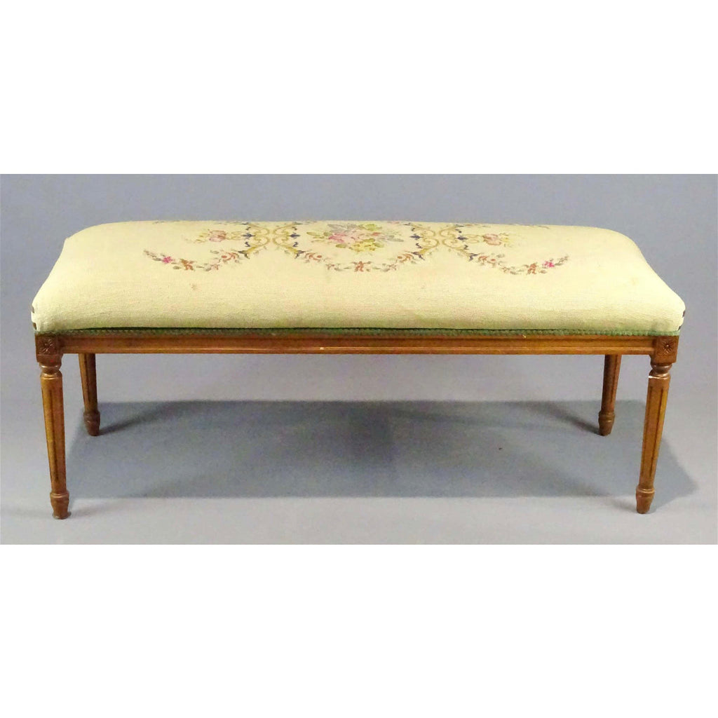 Mid-20th C. Louis XVI Style Needlepoint Bench -  POSH 