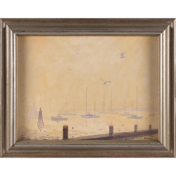 "NANTUCKET HARBOR IN THE FOG",  By American Artist Gerald Taber -  POSH 
