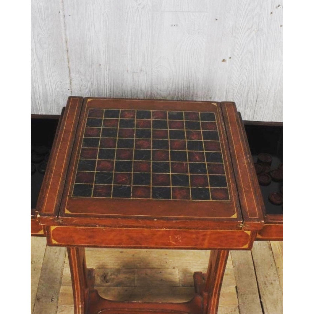 1990s Maitland-Smith Leather Clad Chess Table -  POSH 