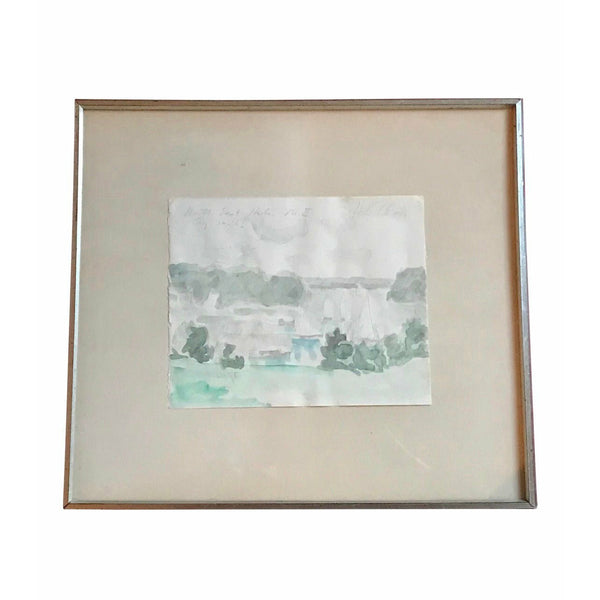 1963 Expressionist Landscape Watercolor by Hobson Pittman - POSH
