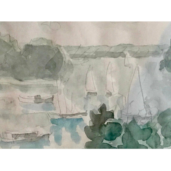 1963 Expressionist Landscape Watercolor by Hobson Pittman - POSH