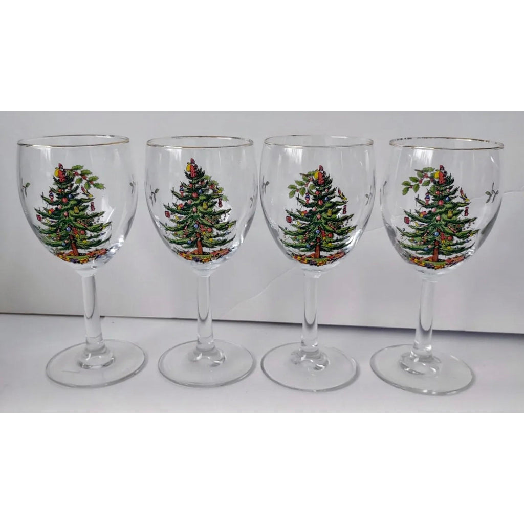 SPODE Vintage Christmas Wine Glasses -  POSH 