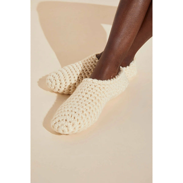 Plush Ankle Slipper Sock - Bone - POSH