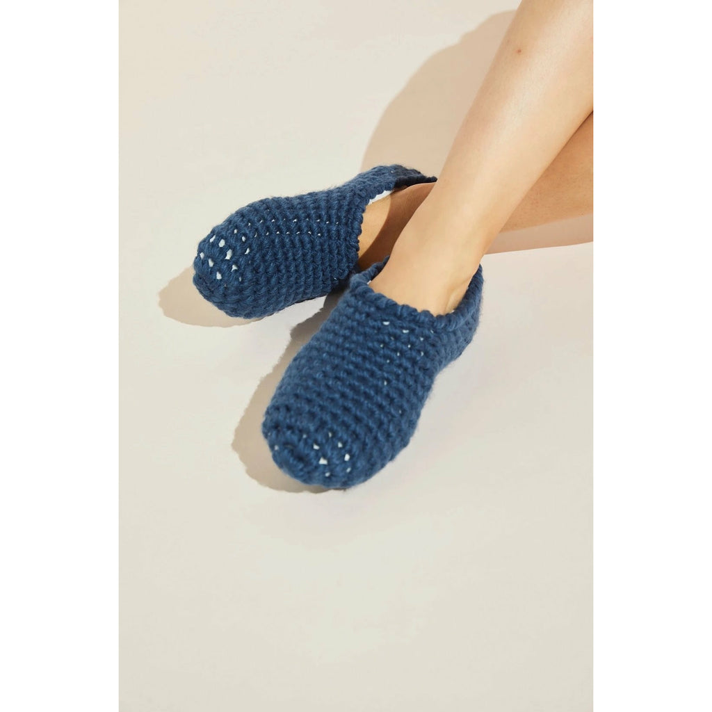 Plush Ankle Slipper Sock - Indigo Blue - POSH
