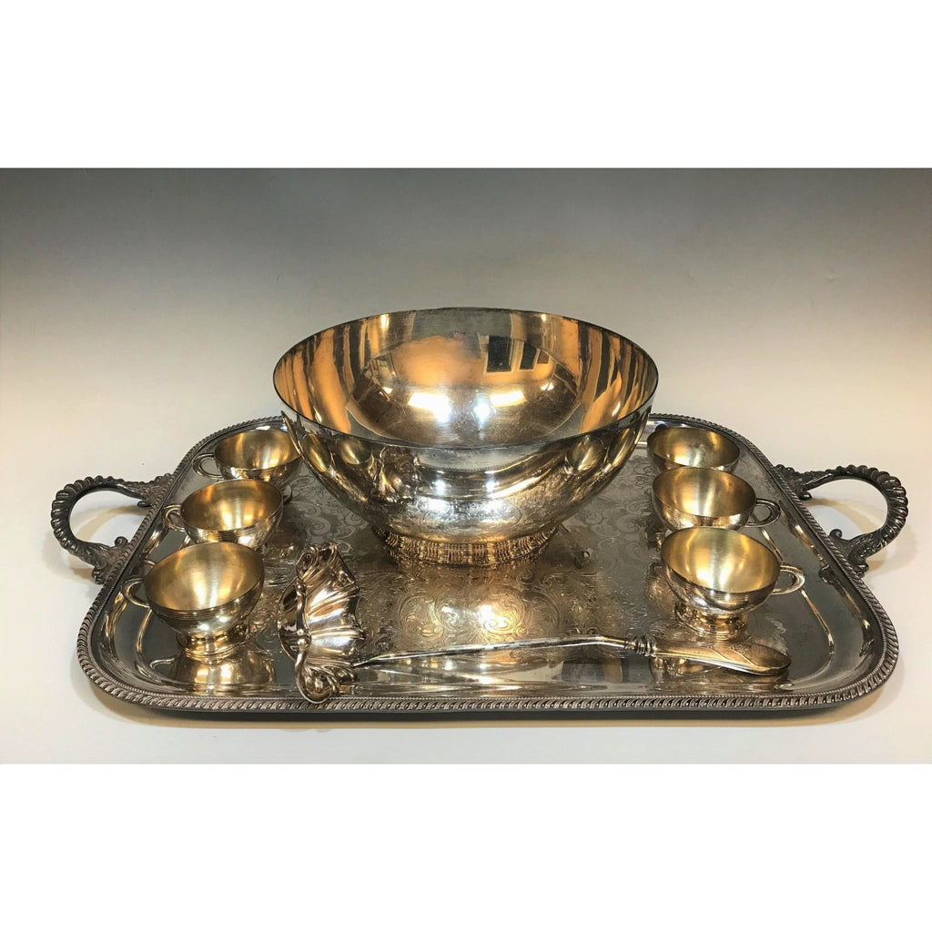 Vintage Gorham Silver Plate Punch Bowl Set - POSH