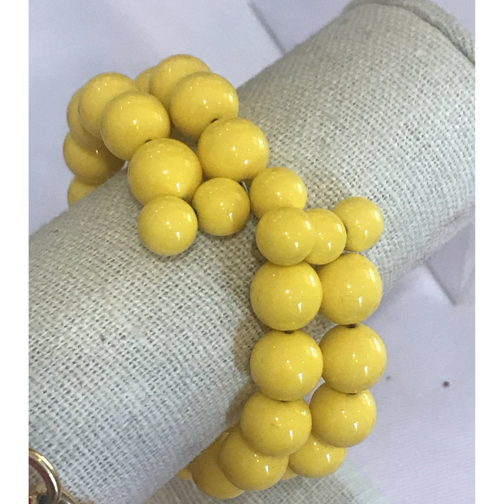 Vintage Yellow Lucite Ball Bracelet - POSH